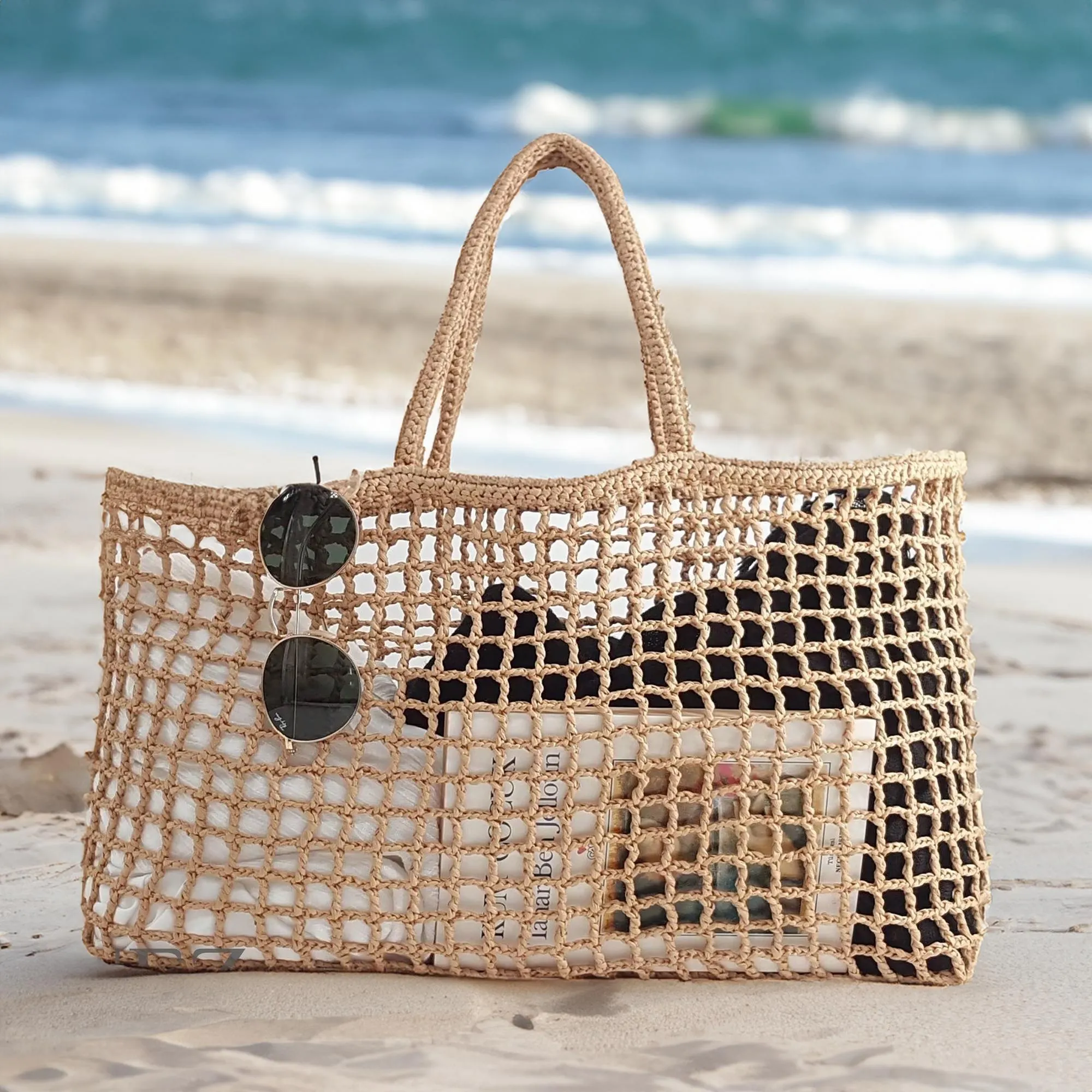 Tan Mesh Beach / Tote Bag