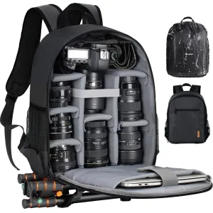 TARION Camera Backpack, Professional DSLR Camera Bag, Photograhy Backpack with Rain Cover Laptop Compartment