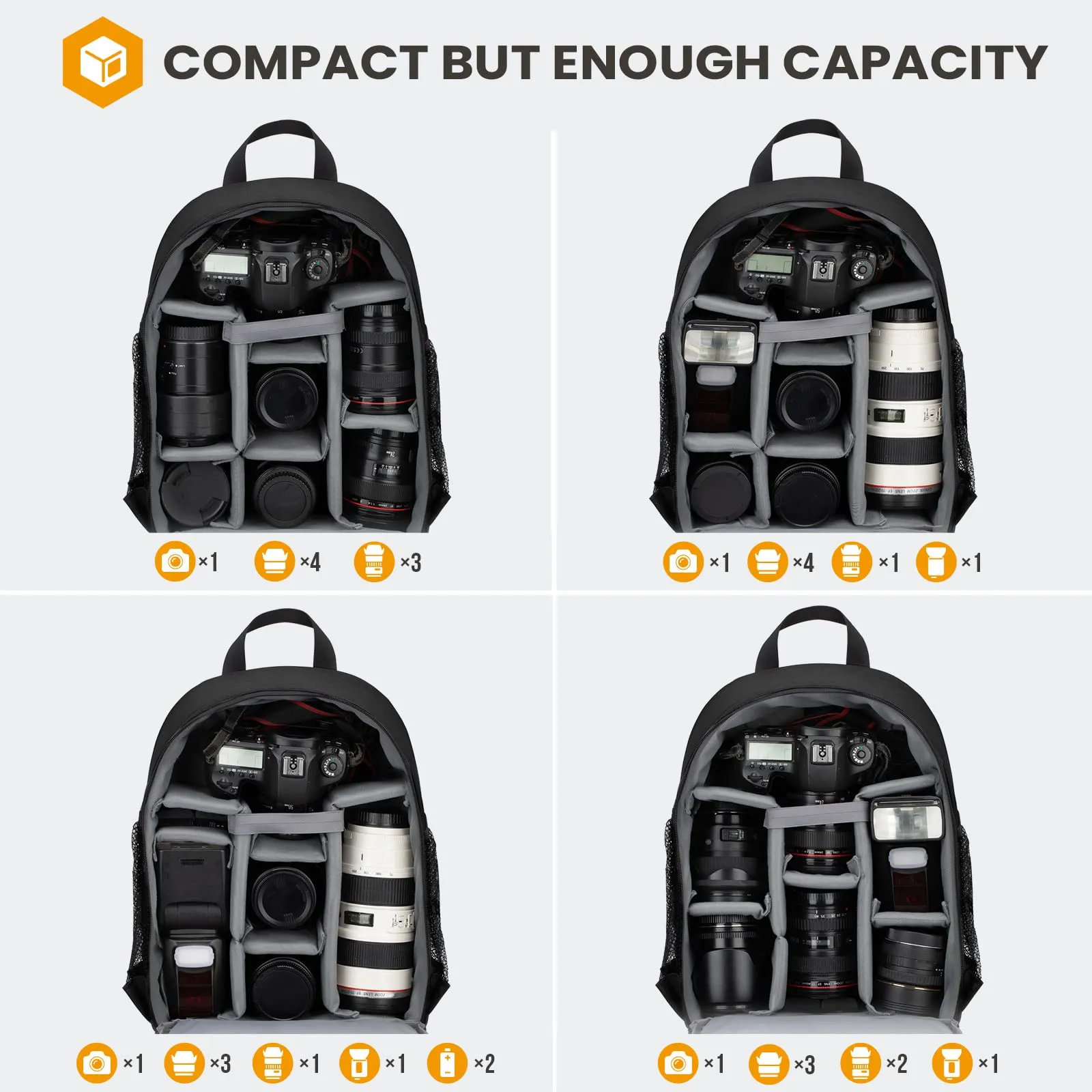 TARION Camera Backpack, Professional DSLR Camera Bag, Photograhy Backpack with Rain Cover Laptop Compartment