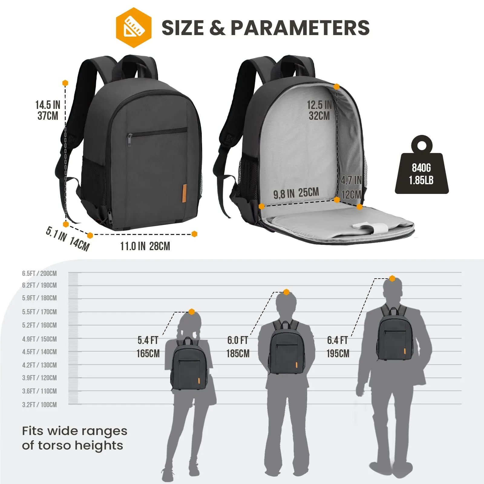 TARION Camera Backpack, Professional DSLR Camera Bag, Photograhy Backpack with Rain Cover Laptop Compartment