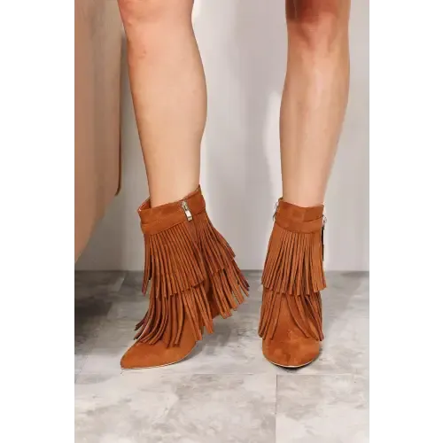 Tassel Wedge Heel Booties