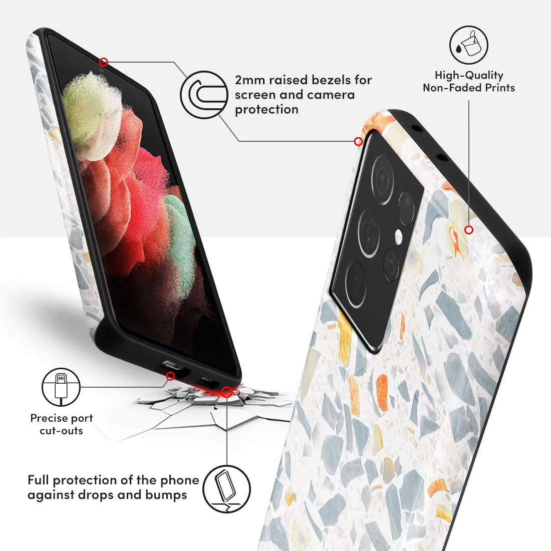 Terrazzo Grey Custom - Samsung Galaxy S21 Ultra 5G Case