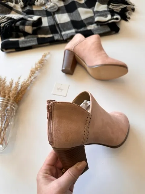 The Bashful Blush/Khaki Booties