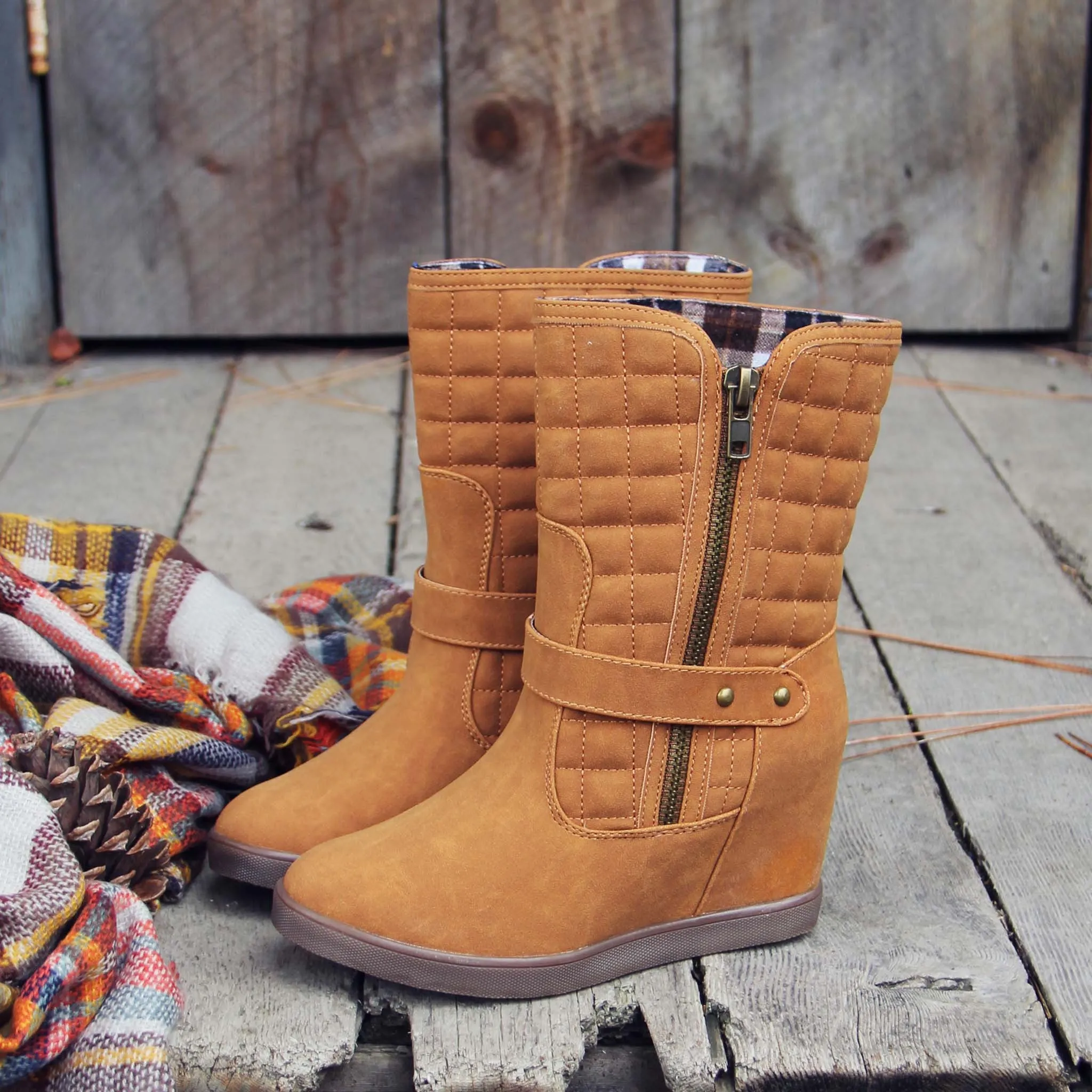 The Pinecone Plaid Booties