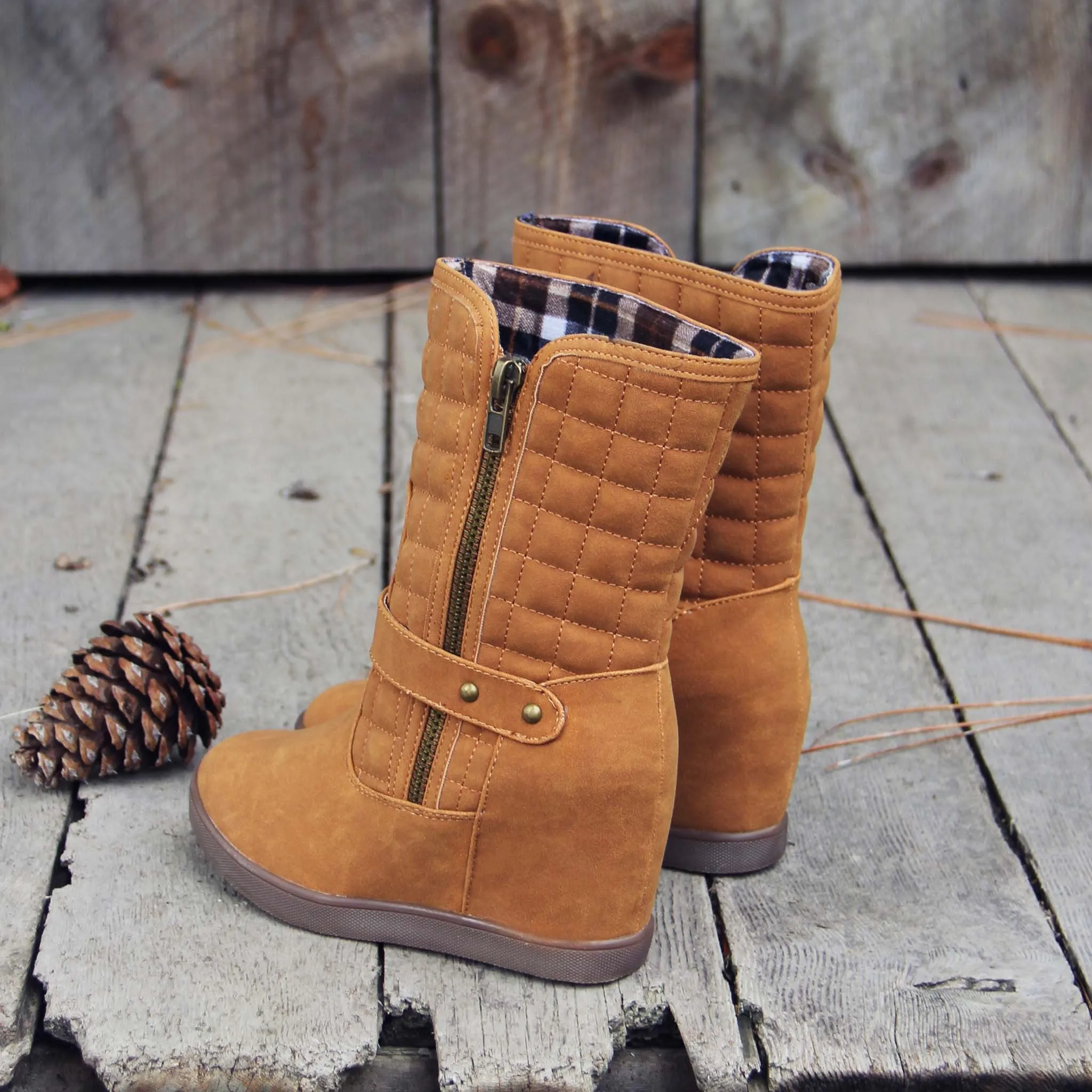 The Pinecone Plaid Booties