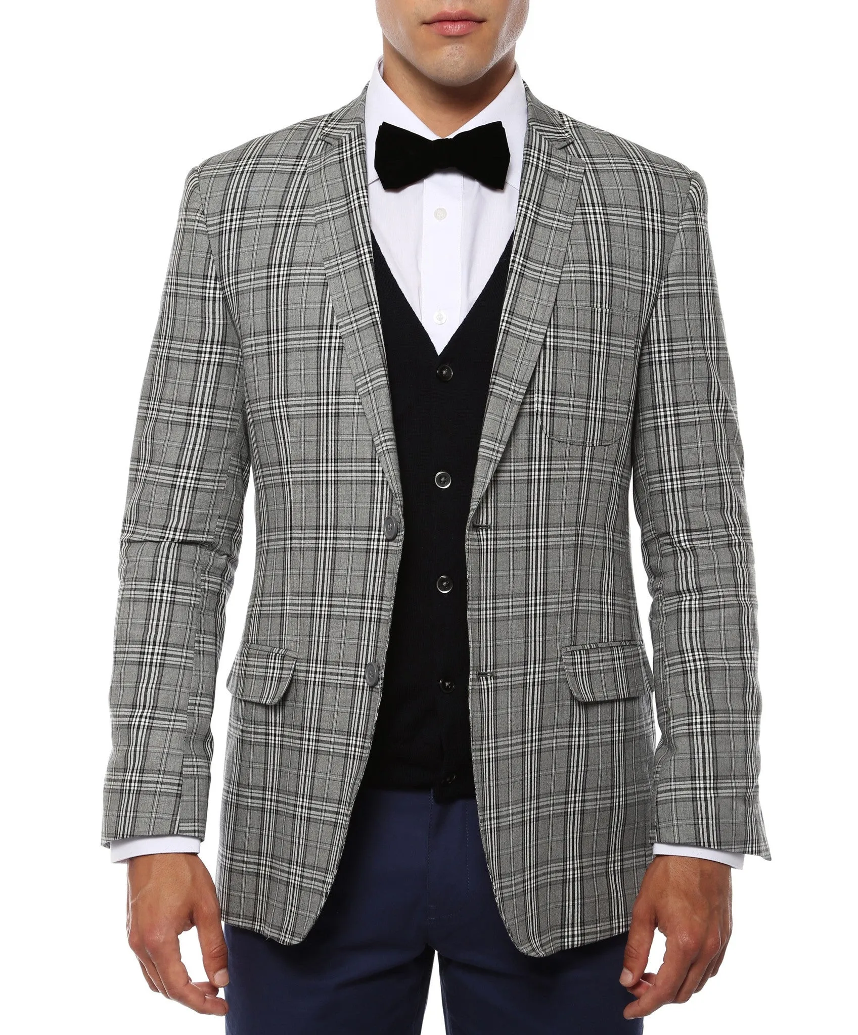 The Zeus Plaid Slim Fit Mens Blazer