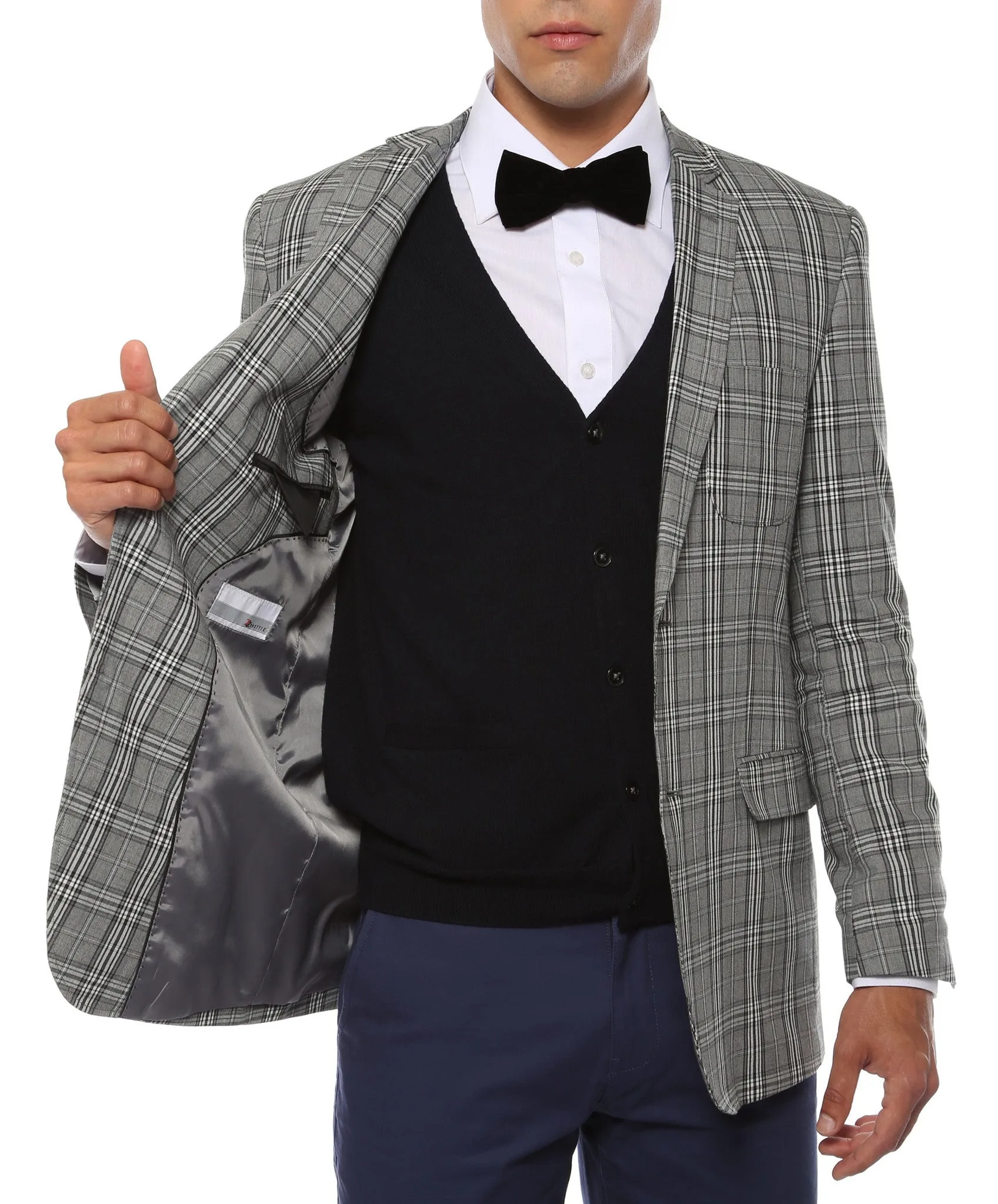 The Zeus Plaid Slim Fit Mens Blazer
