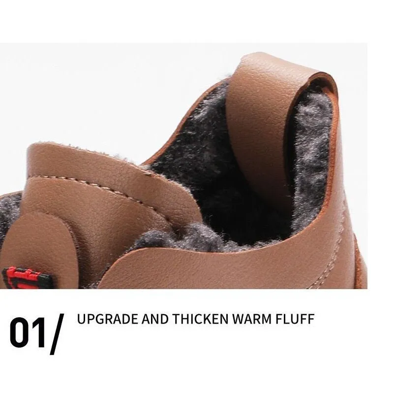 Thick Fur Booties Women's Short Leather