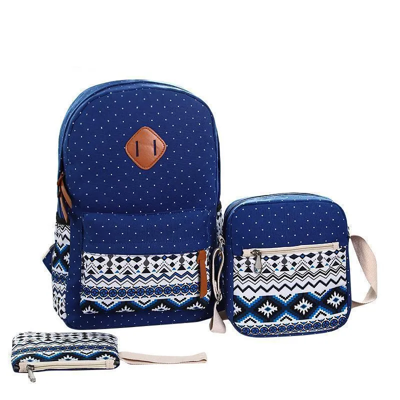 Three (3) Piece Stylish Canvas School Bags