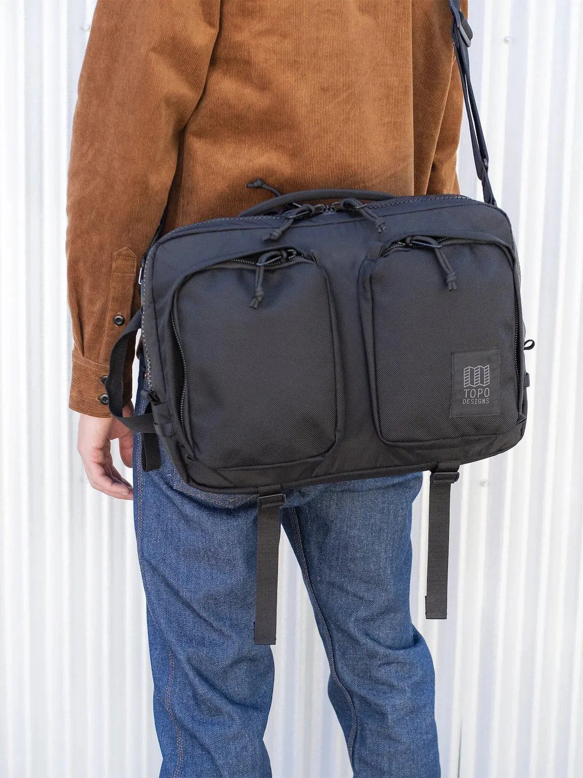 Topo Designs Global Briefcase Red Black Ripstop