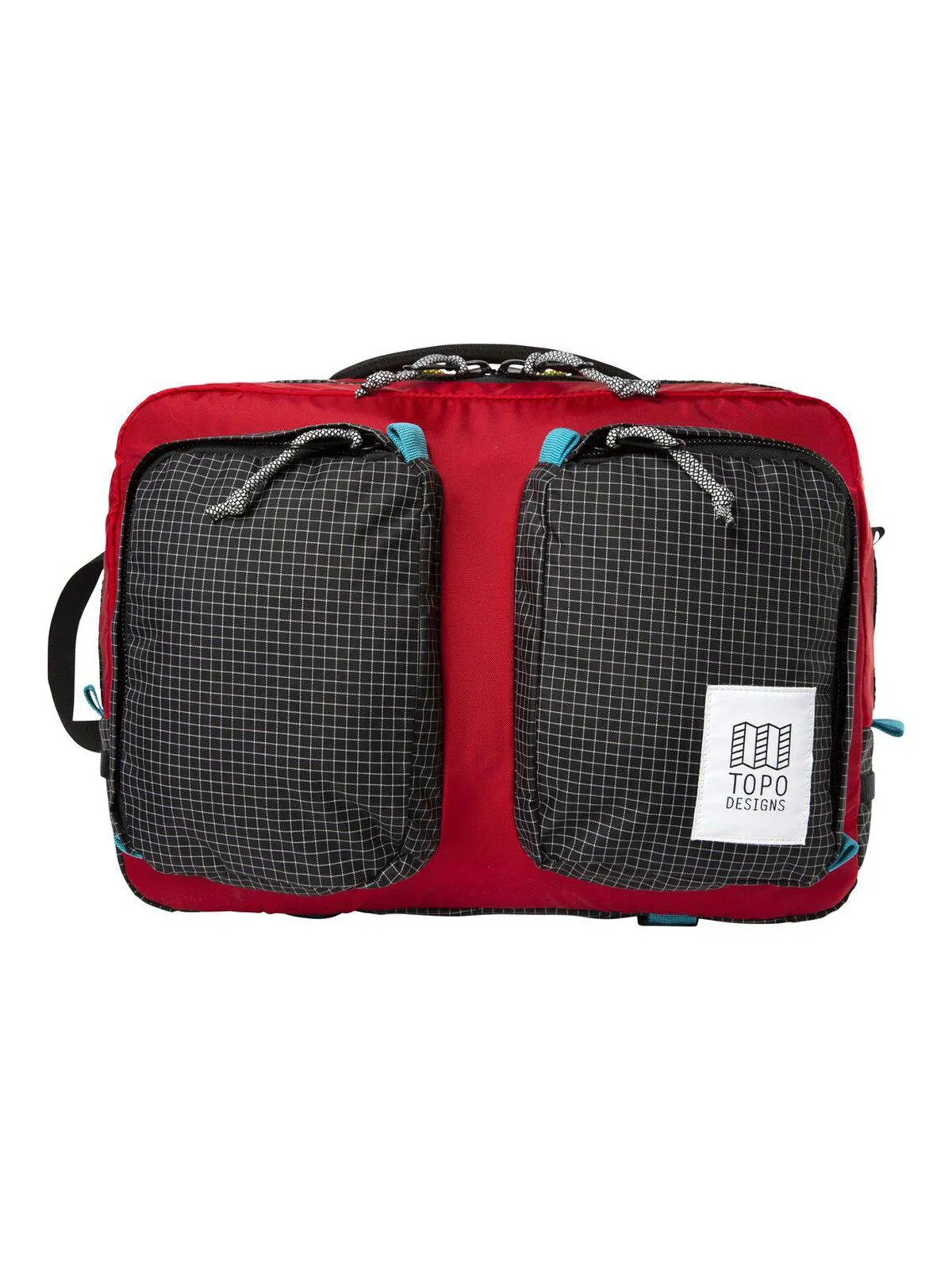 Topo Designs Global Briefcase Red Black Ripstop