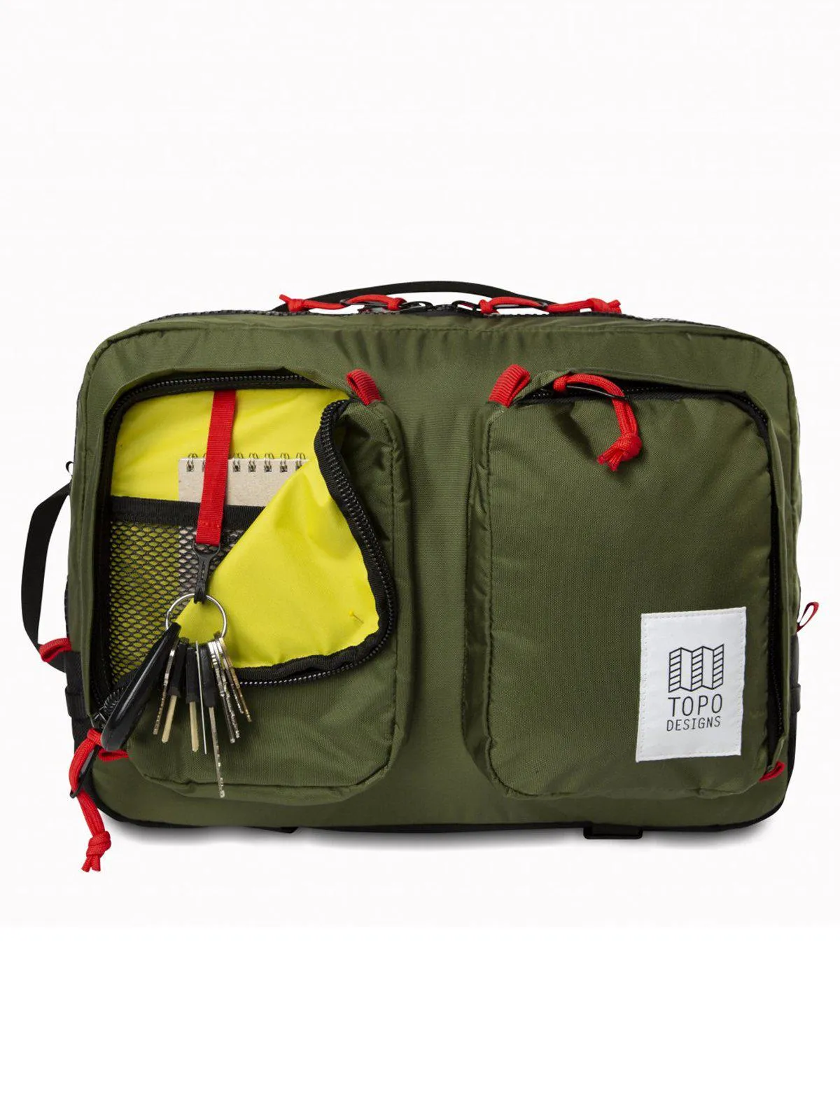 Topo Designs Global Briefcase Red Black Ripstop