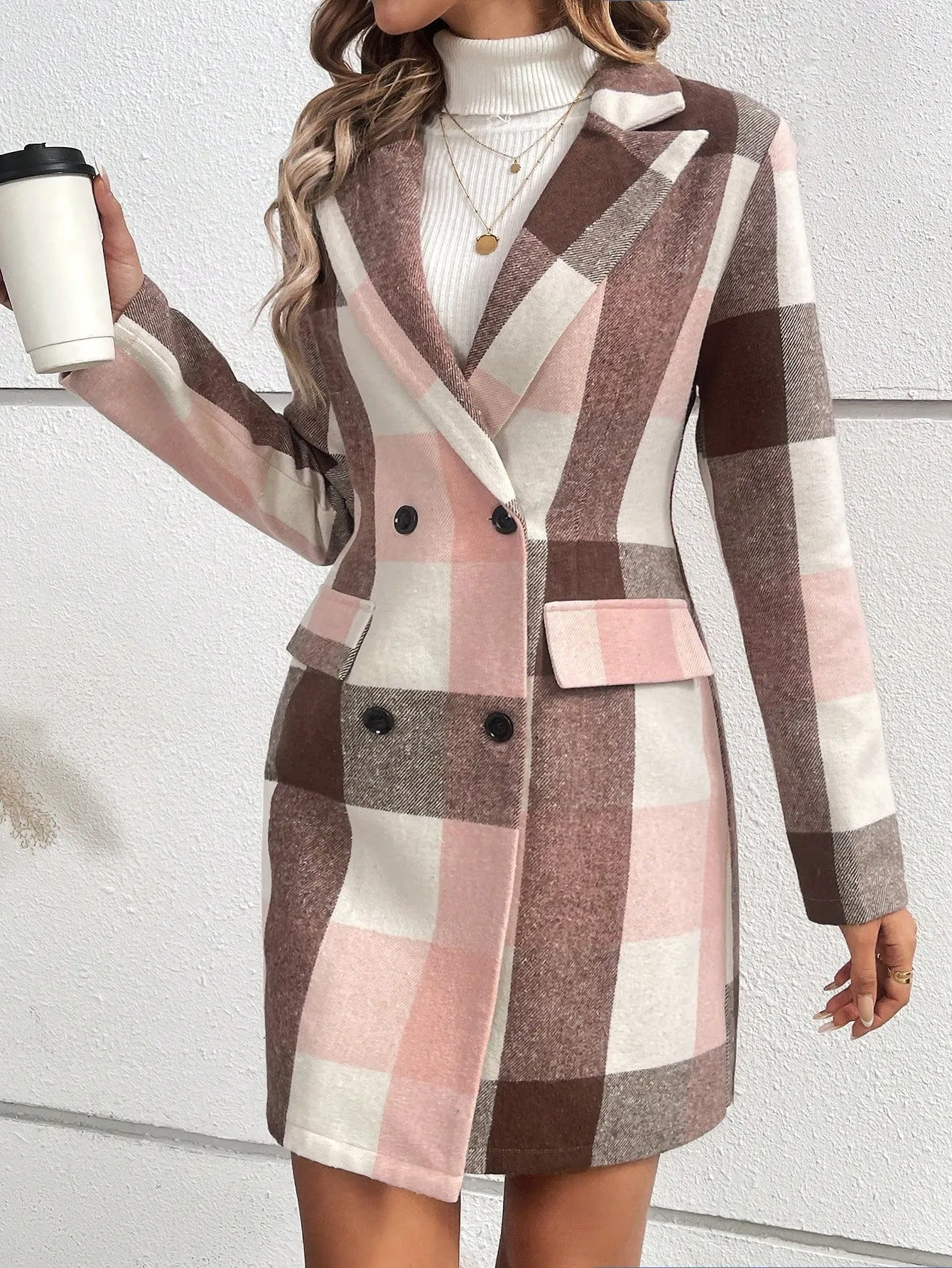 Traje Cruzado de Cuadros Raffinéa