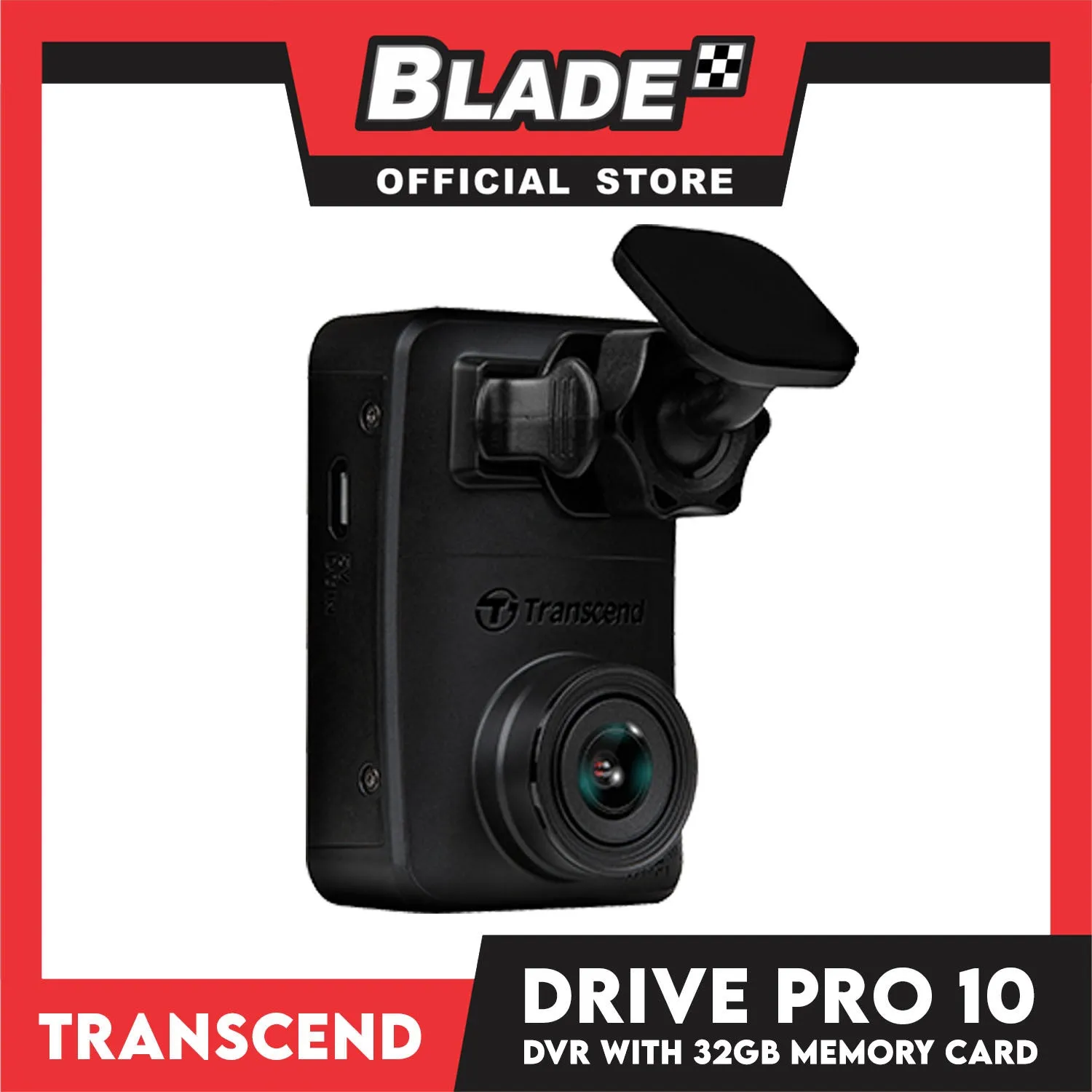 Transcend Dashcam DrivePro 10 Car Video Recorder DP10 & 32gb Memory Card