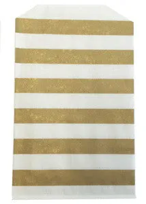 treat bags medium - horizontal stripe - gold