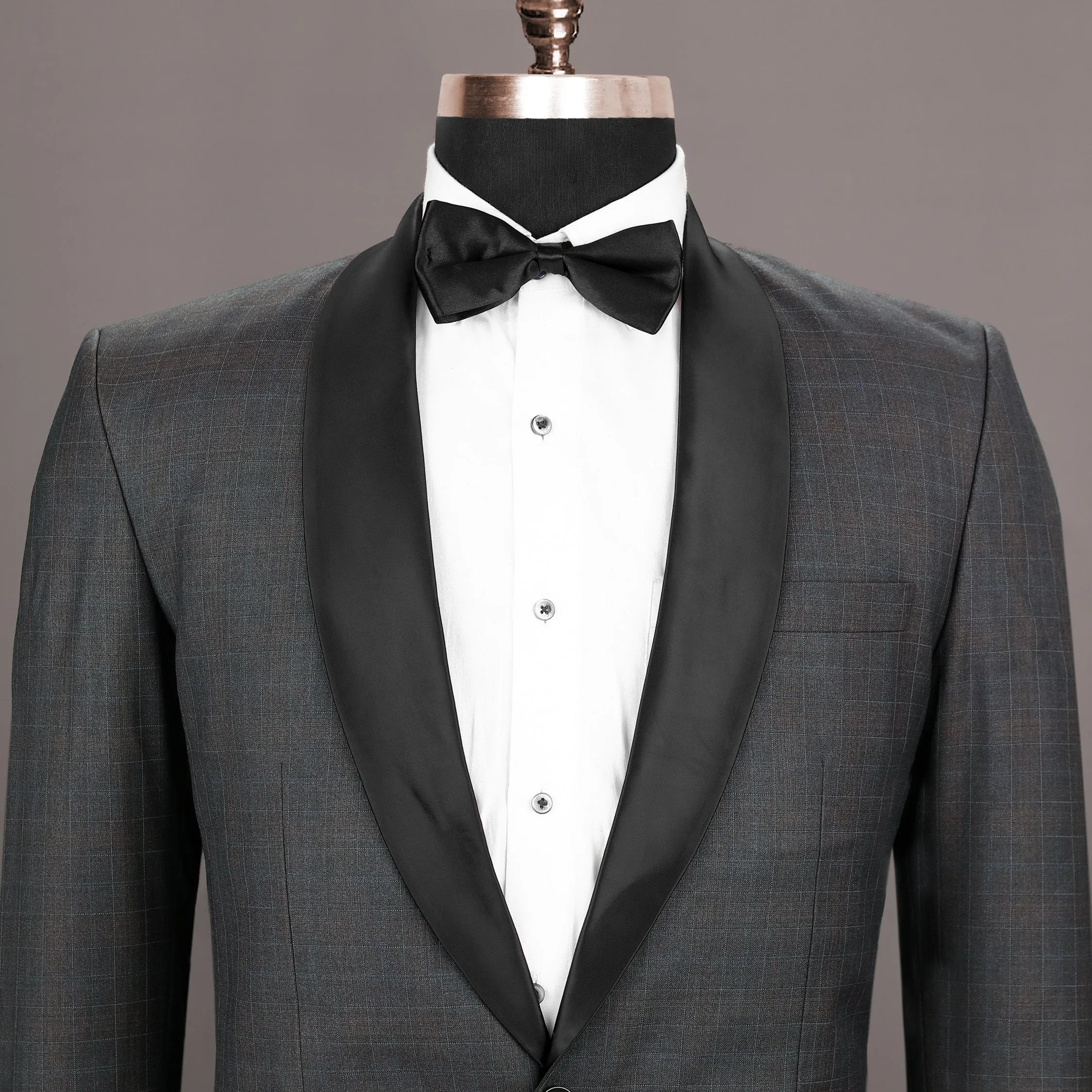 Tuatara Checked Wool Rich Tuxedo Blazer