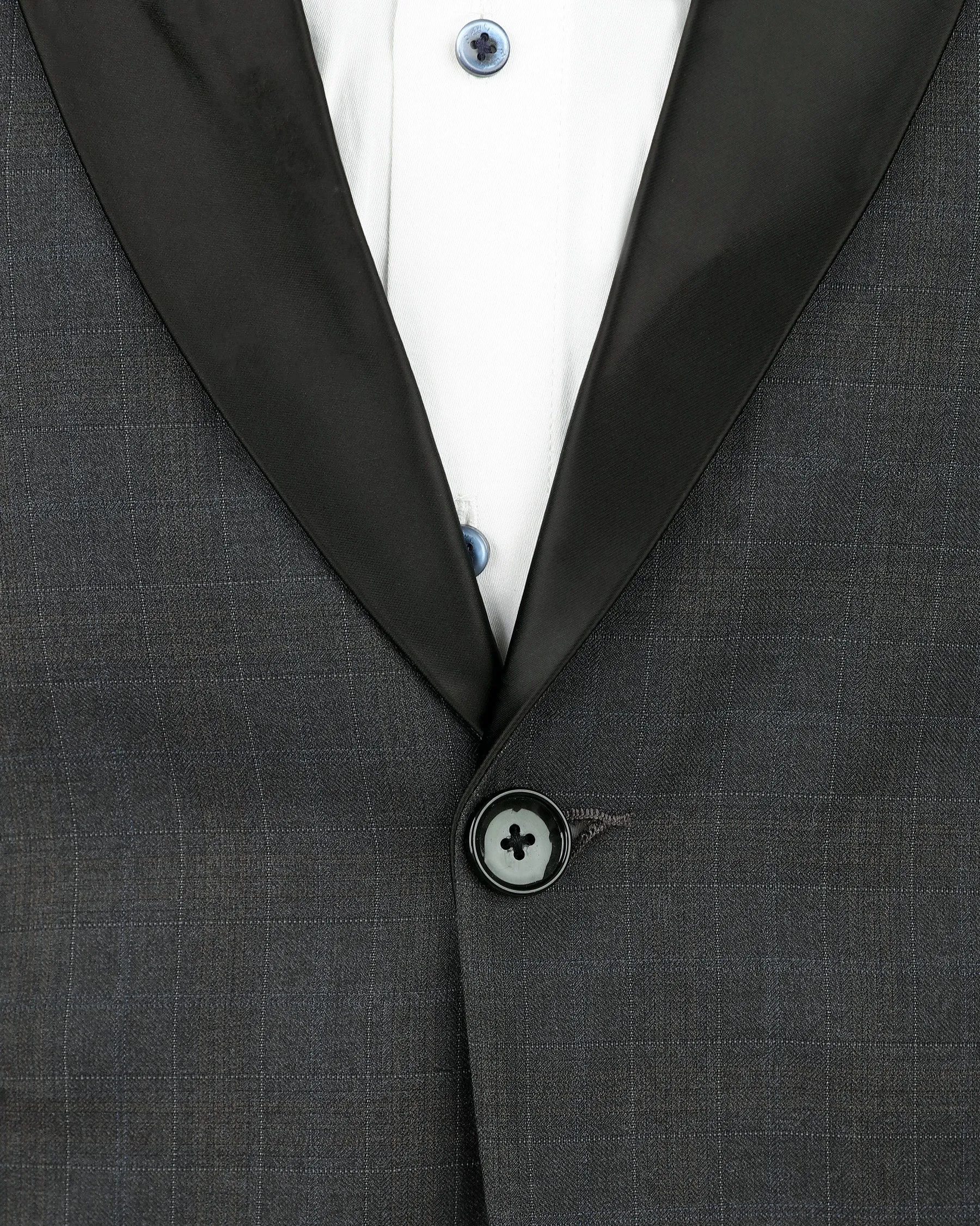 Tuatara Checked Wool Rich Tuxedo Blazer