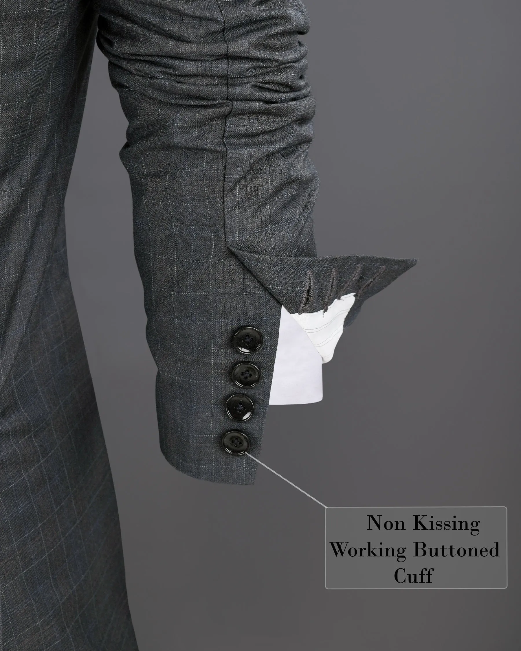 Tuatara Checked Wool Rich Tuxedo Blazer