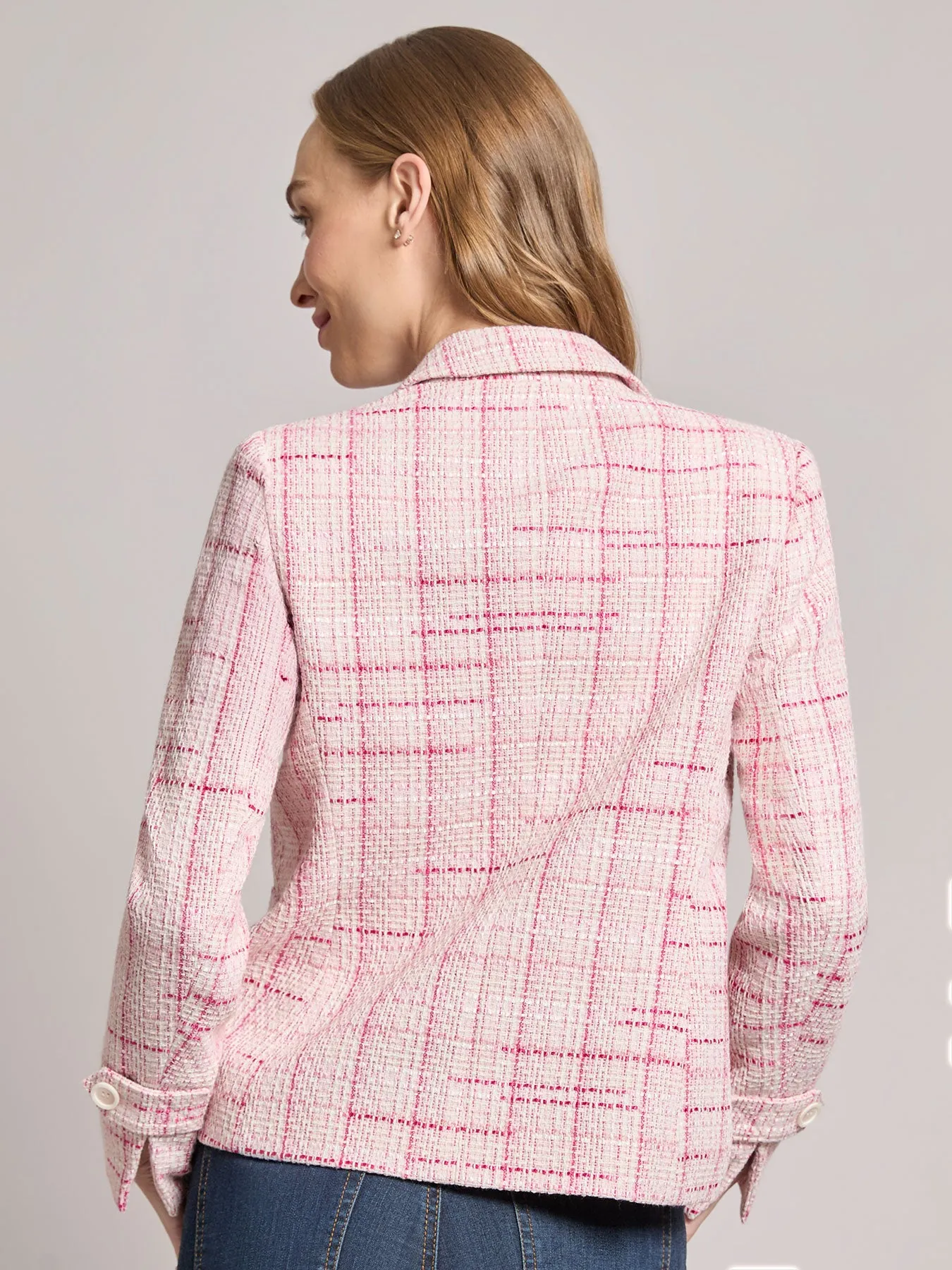 Tweed Faux Double-Breasted Jacket