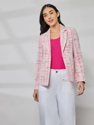 Tweed Faux Double-Breasted Jacket