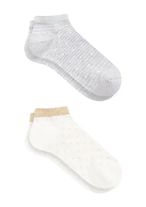 Two Packs Grey Ankle Socks