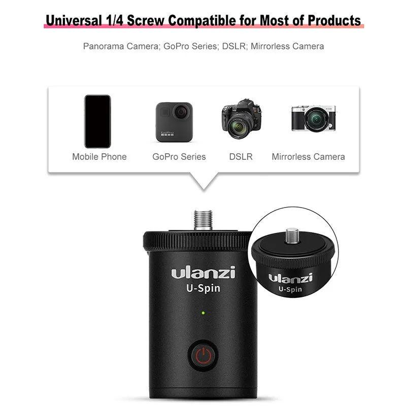 Ulanzi U-spin Mobile Phone Bluetooth Remote Control 360 Degreen Rotation Electric Gimbal Holder Camera Accessories black