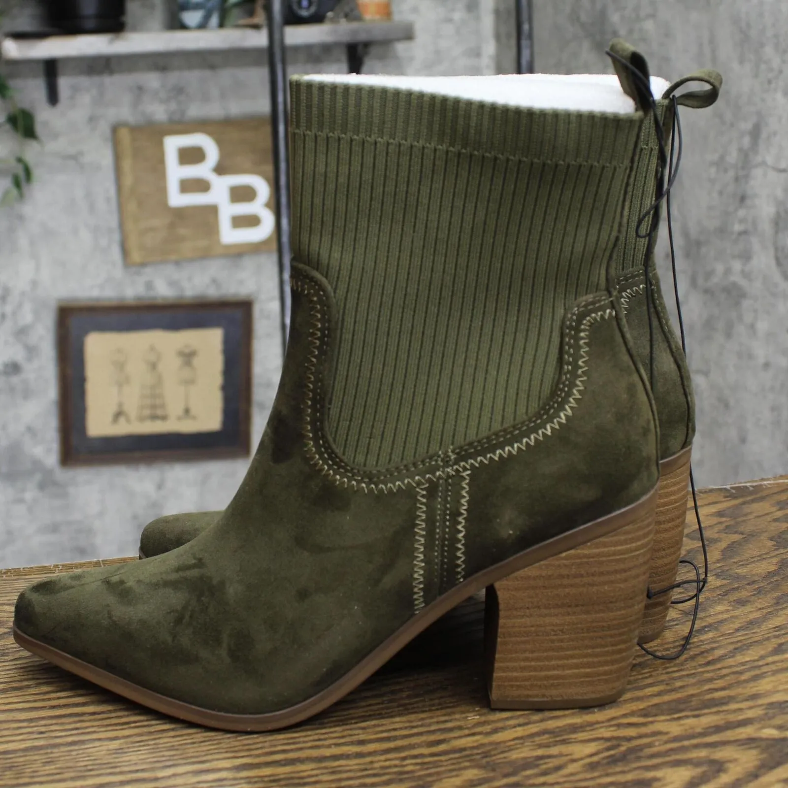 Universal Thread Womens Kinley Ankle Boots 88225814 Dark Olive Green 12