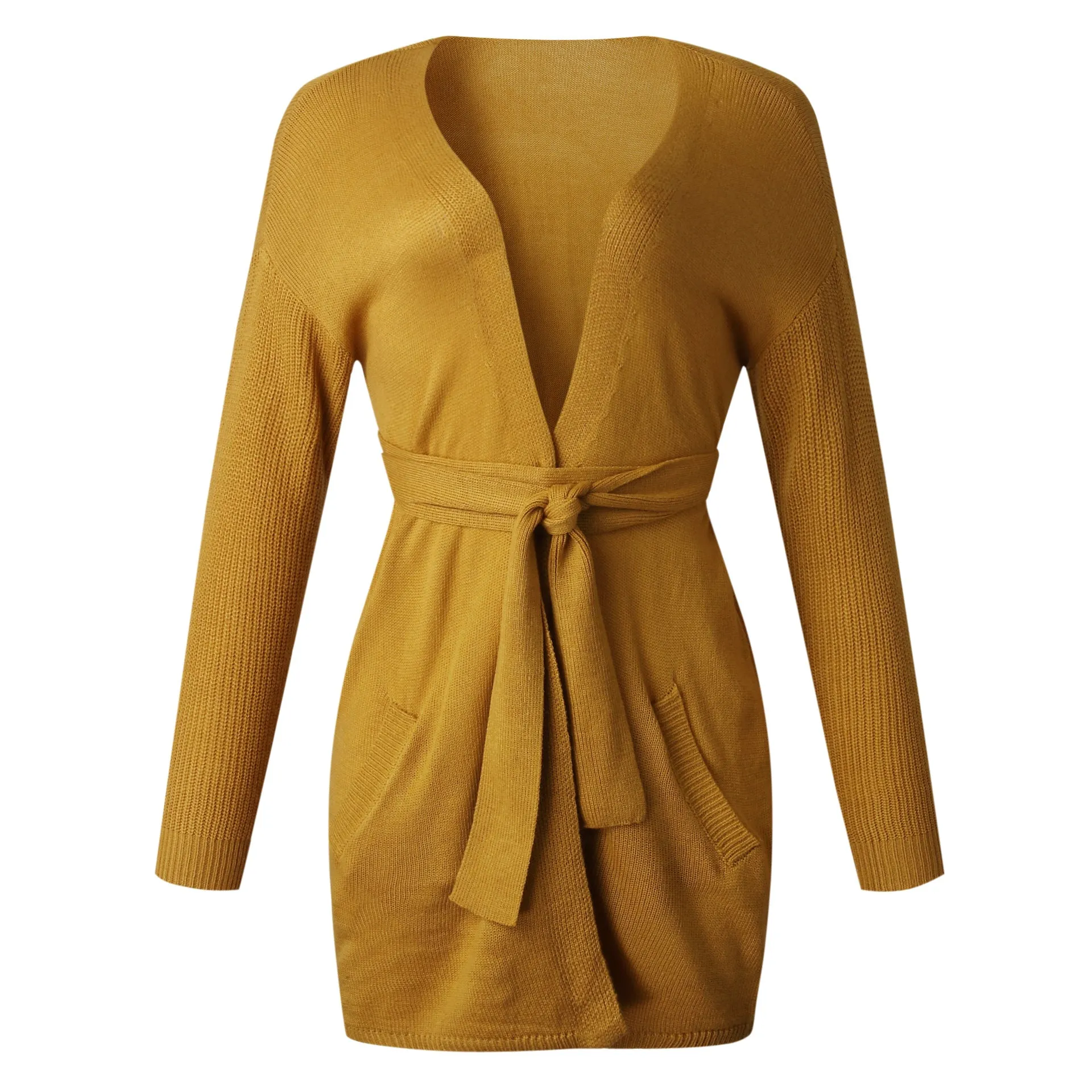 V-neck Bow Tie Knit Cardigans
