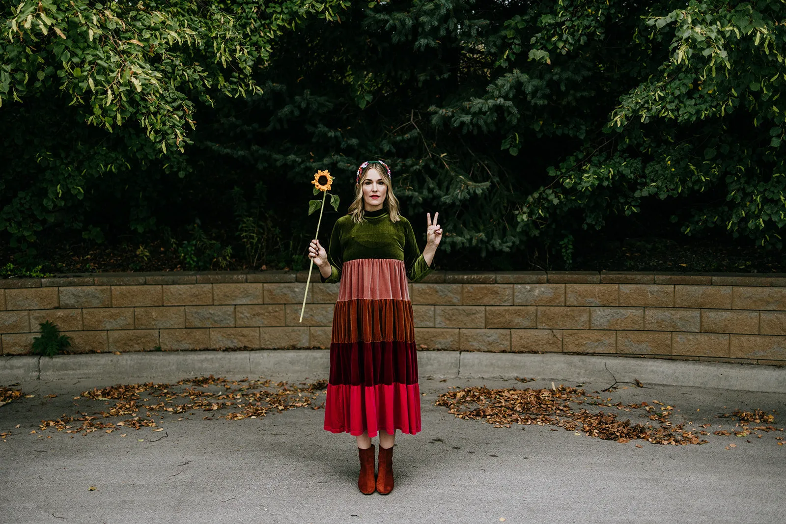 vada winter rainbow dress