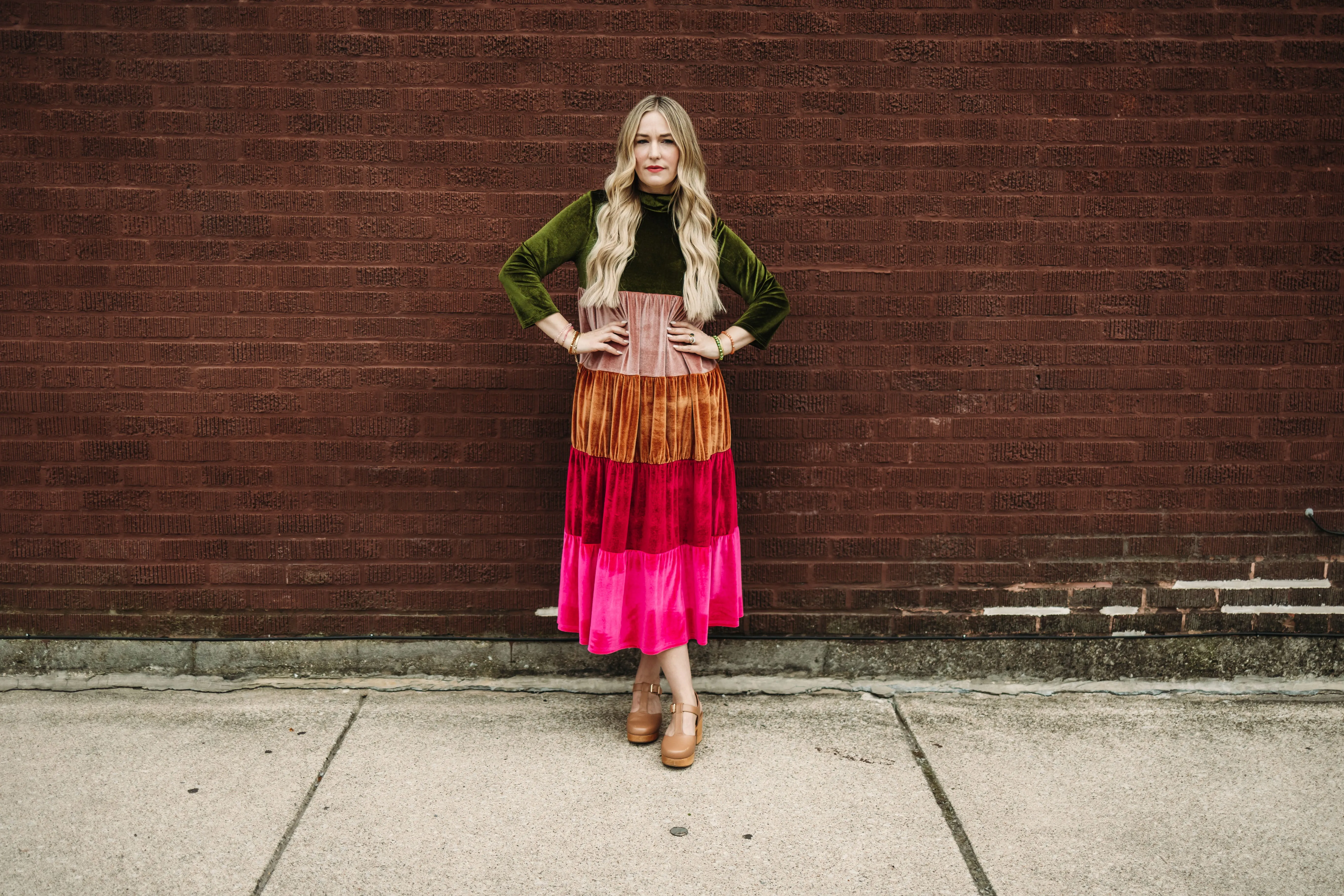 vada winter rainbow dress