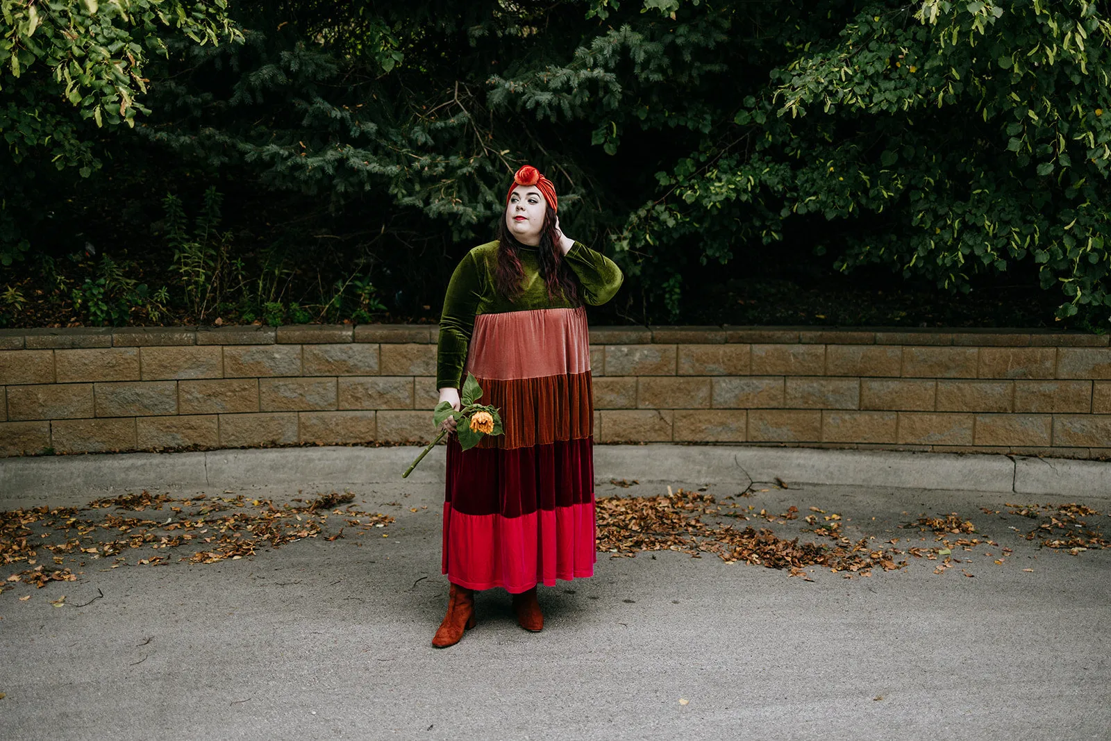 vada winter rainbow dress