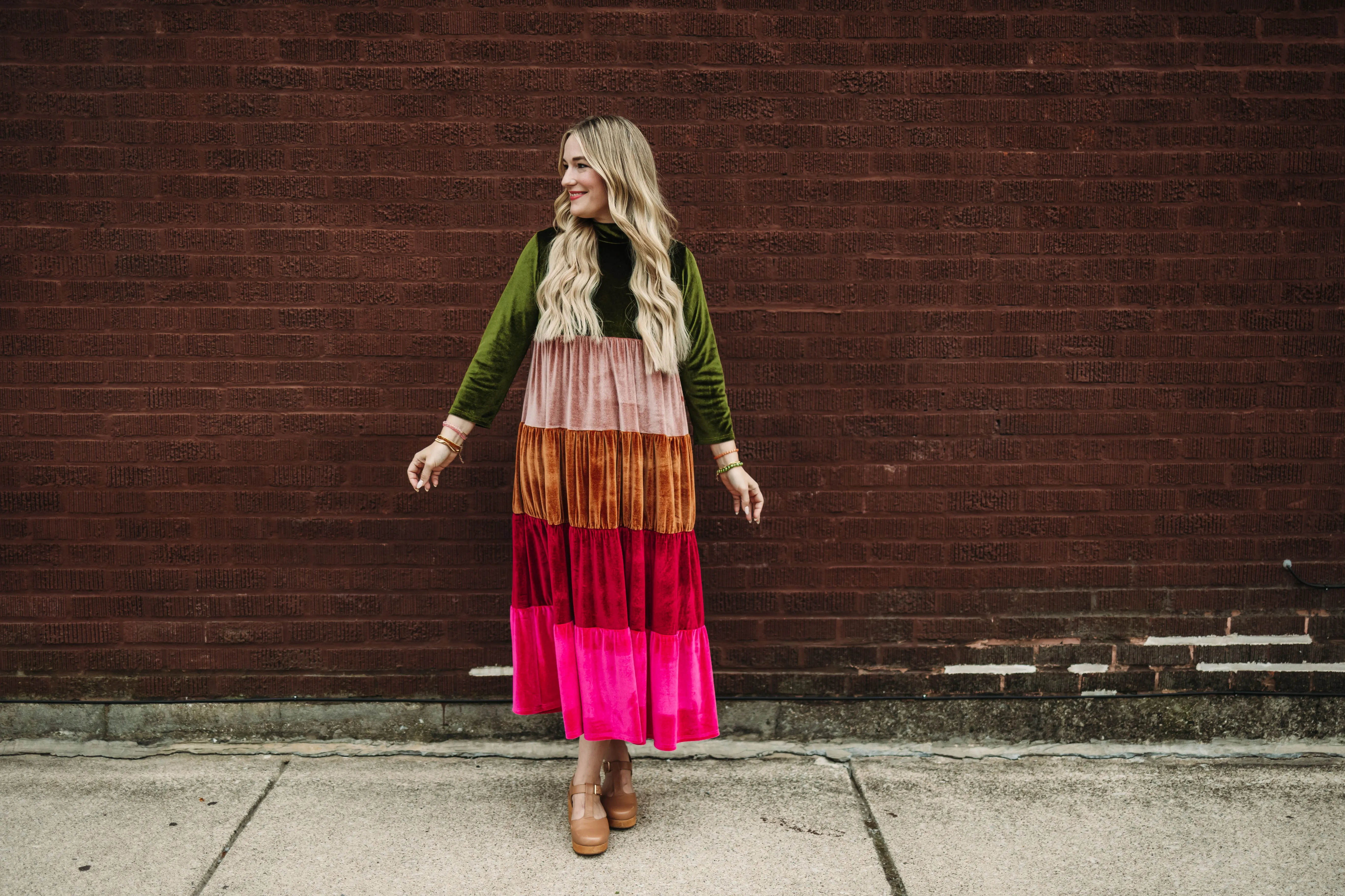 vada winter rainbow dress