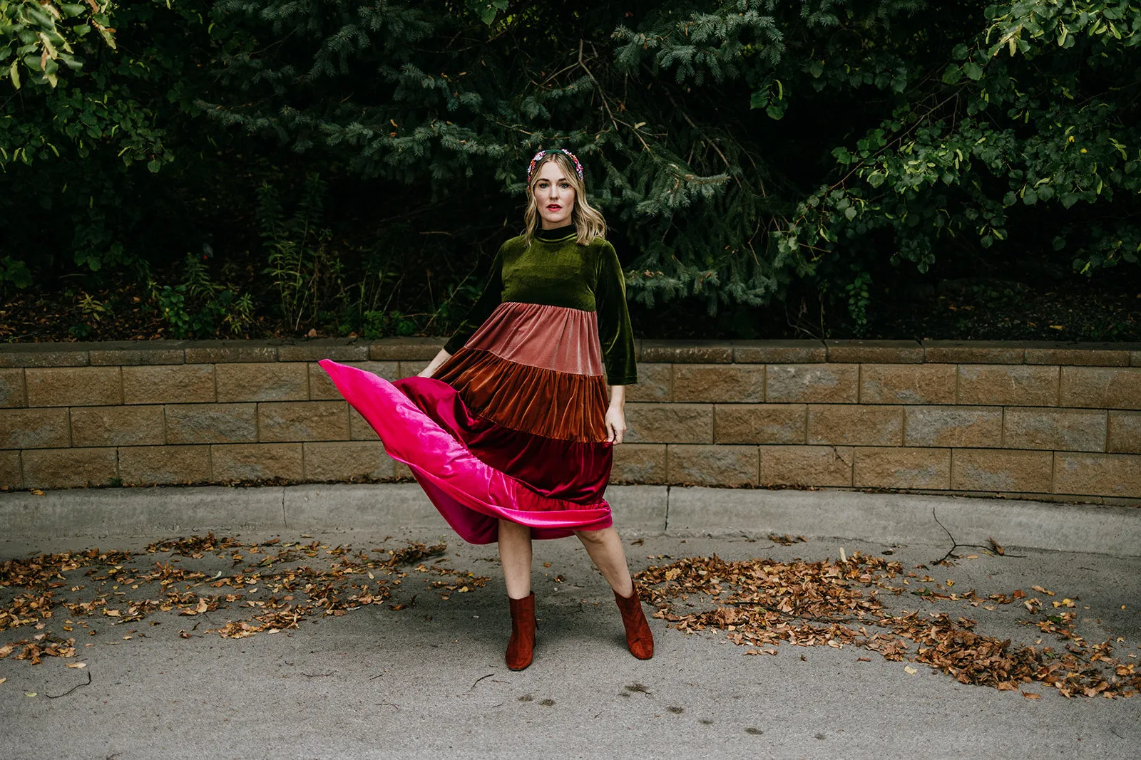 vada winter rainbow dress