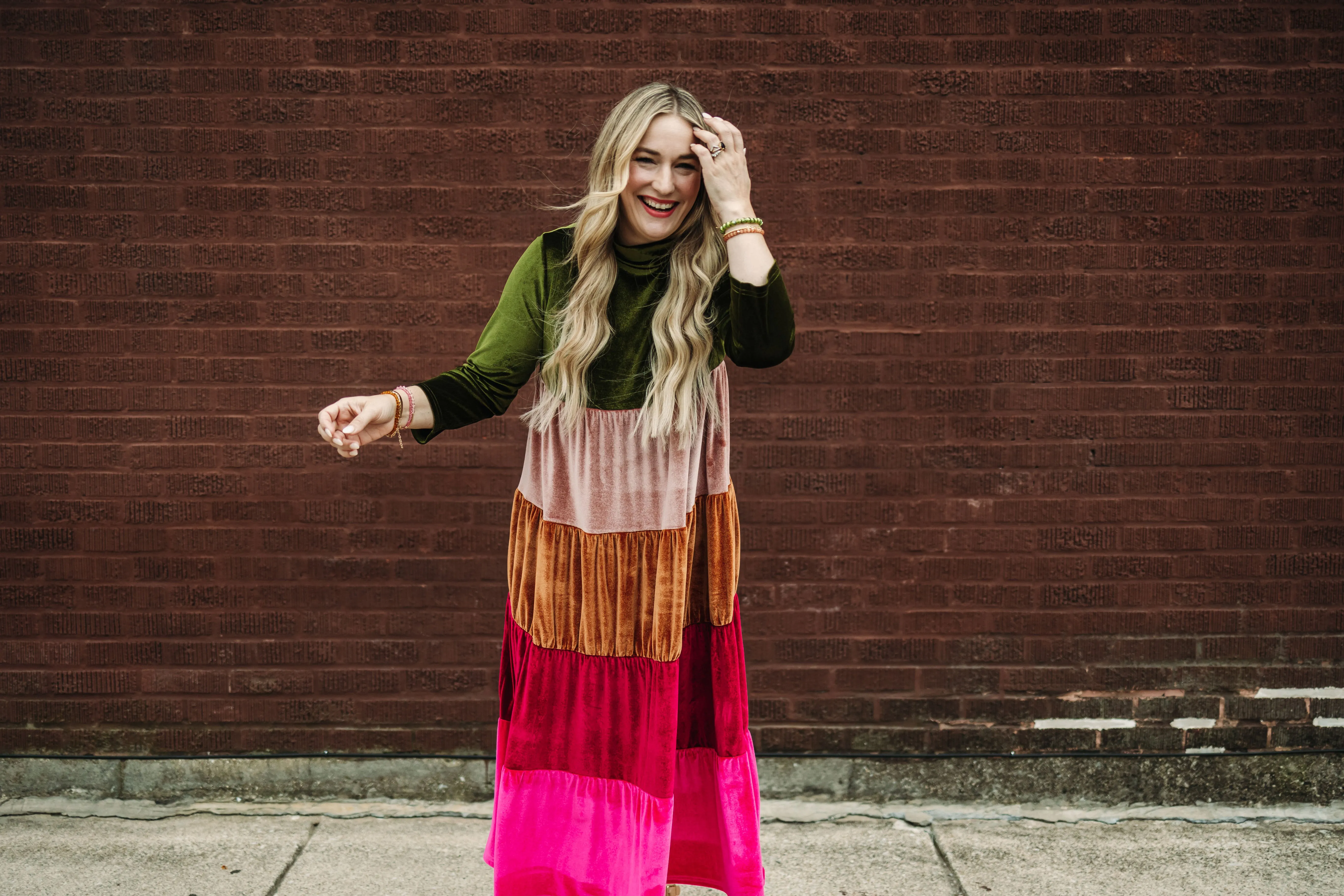 vada winter rainbow dress