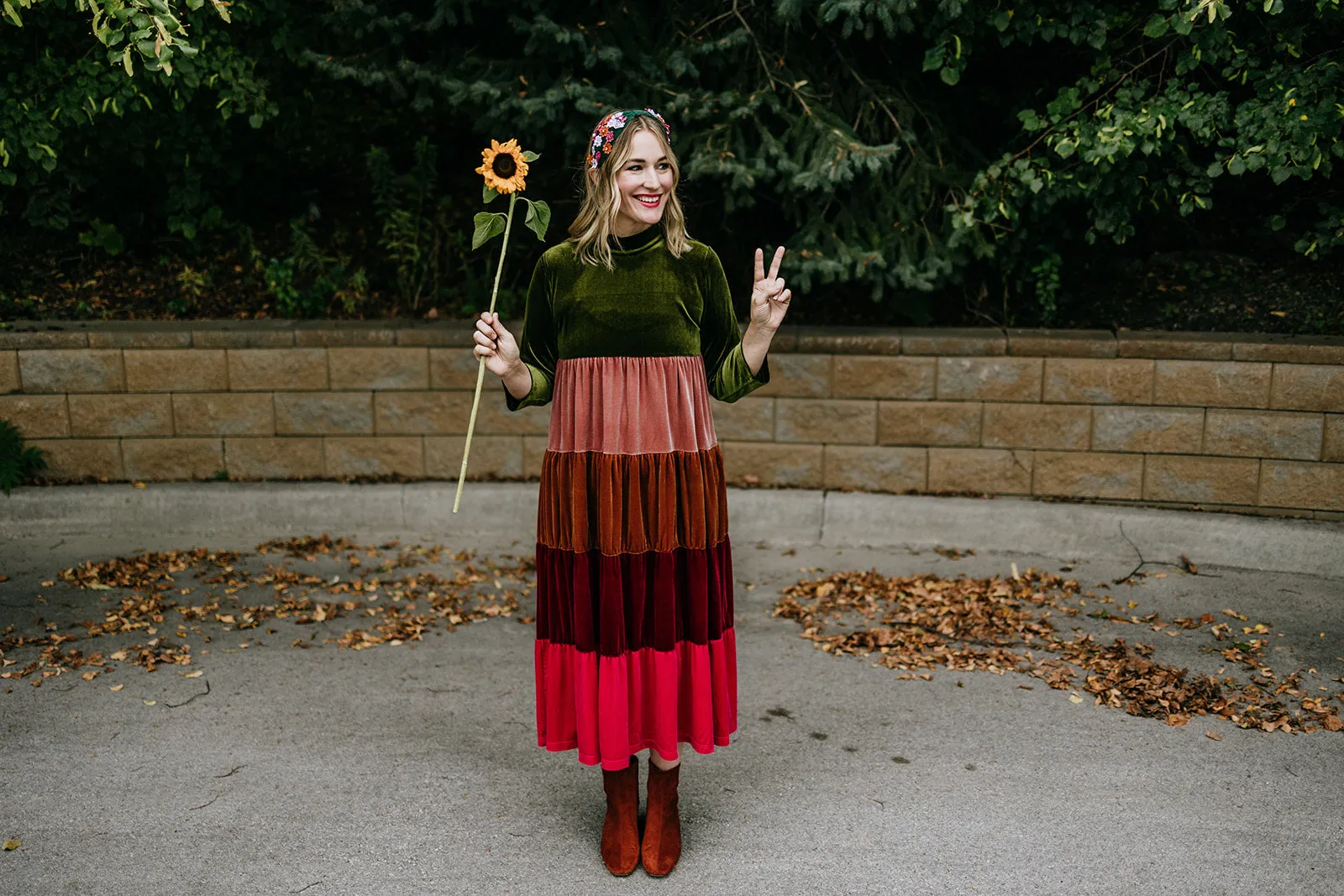 vada winter rainbow dress