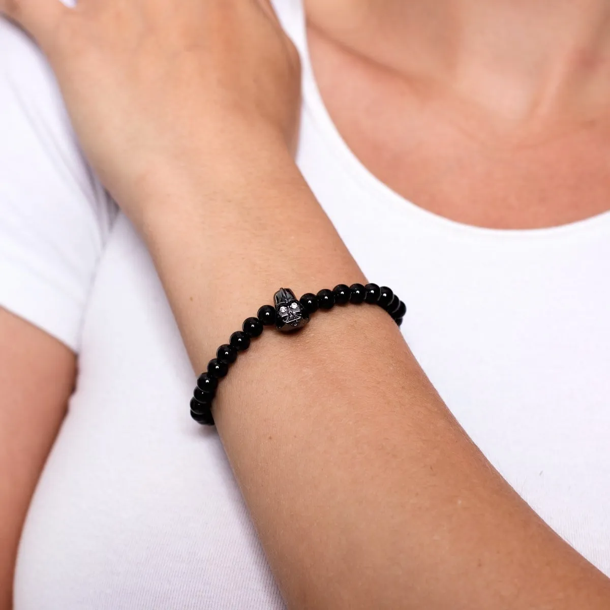 Vader | Charcoal Steel | Crystal Charm Bracelet