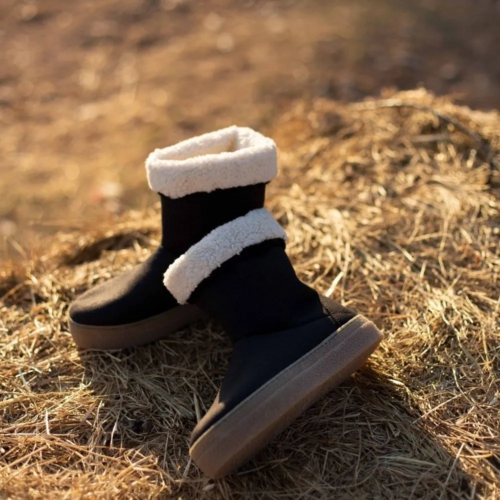 Vegan winter bootie black JOY001