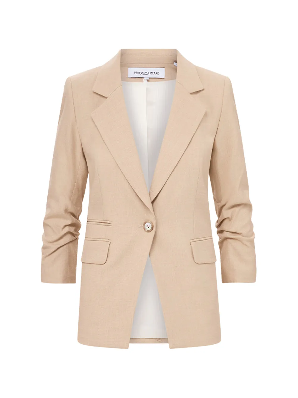 Veronica Beard Battista Dickey Jacket in Stone Khaki