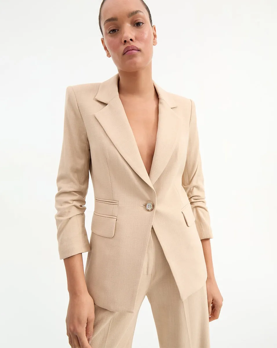 Veronica Beard Battista Dickey Jacket in Stone Khaki