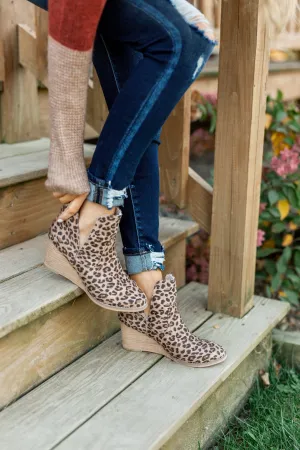 Very G Erika Wedge Booties- Leopard