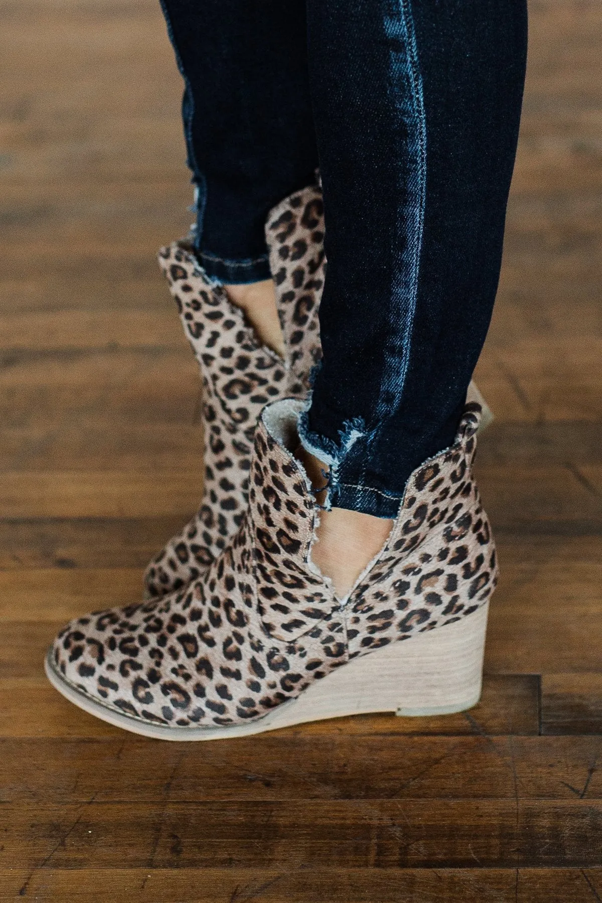 Very G Erika Wedge Booties- Leopard