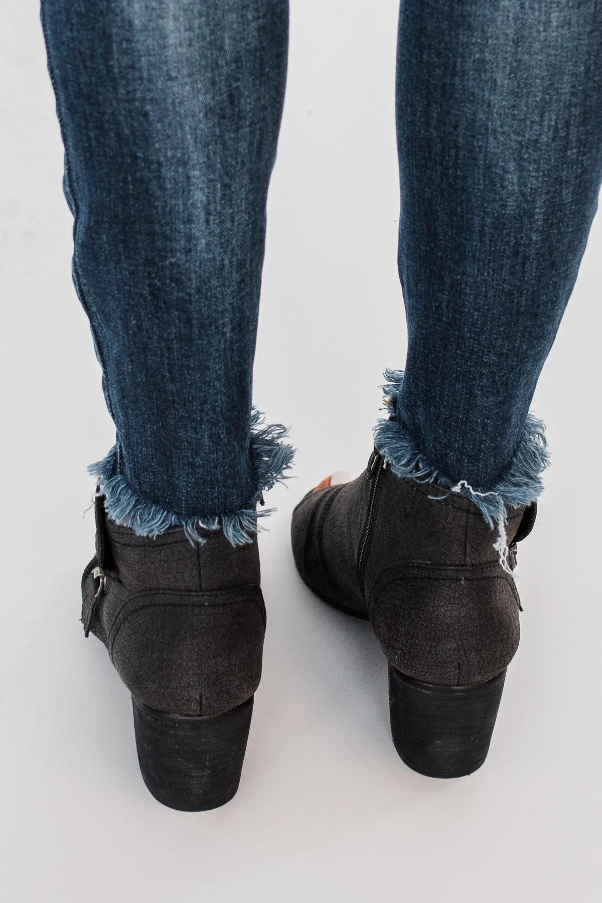 Very G Wonderluet Peep Toe Booties- Black