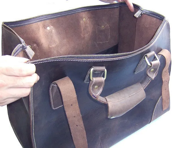 Vintage Crazy Horse Genuine Leather Travel Bag