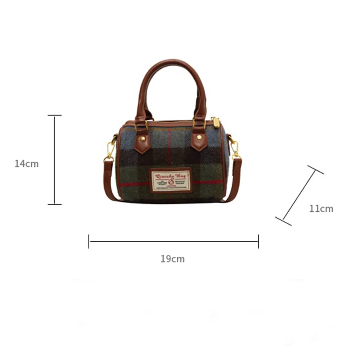 VINTAGE PLAID CASUAL SHOULDER BAG_CWAB1550: Blue / (OS) 1