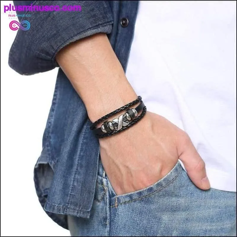 Vnox Lucky Vintage Men's Leather Bracelet Playing Cards Raja