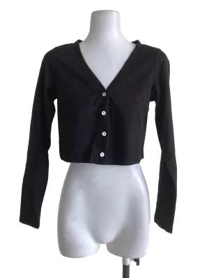 Void Black Cropped Cardigan