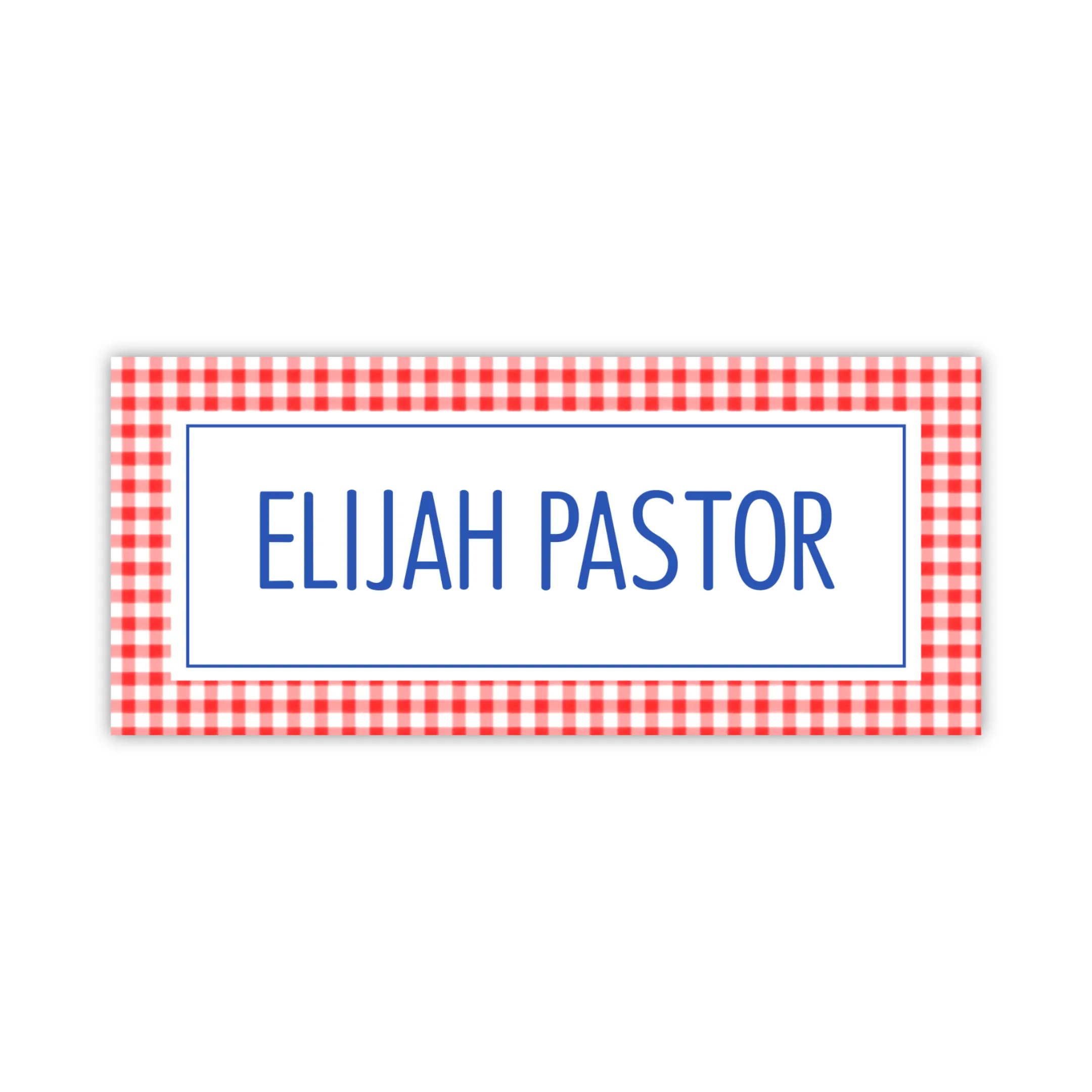Water Resistant Name Labels - Red Gingham
