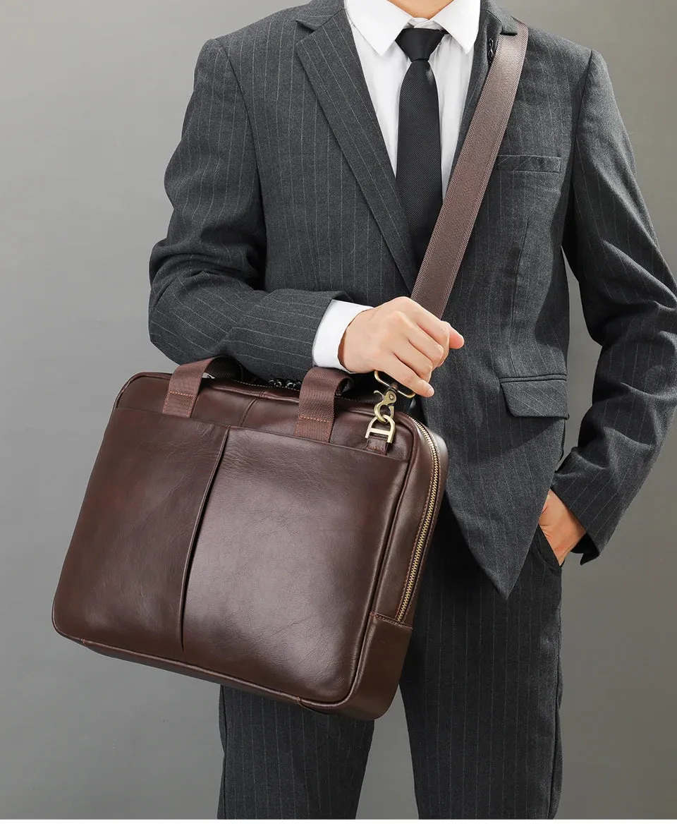 WESTAL 15 inch Laptop Bag for Men's Briefcases Genuine Leather Men's Executive Briefcase Portafolio Business Men Computer Bags