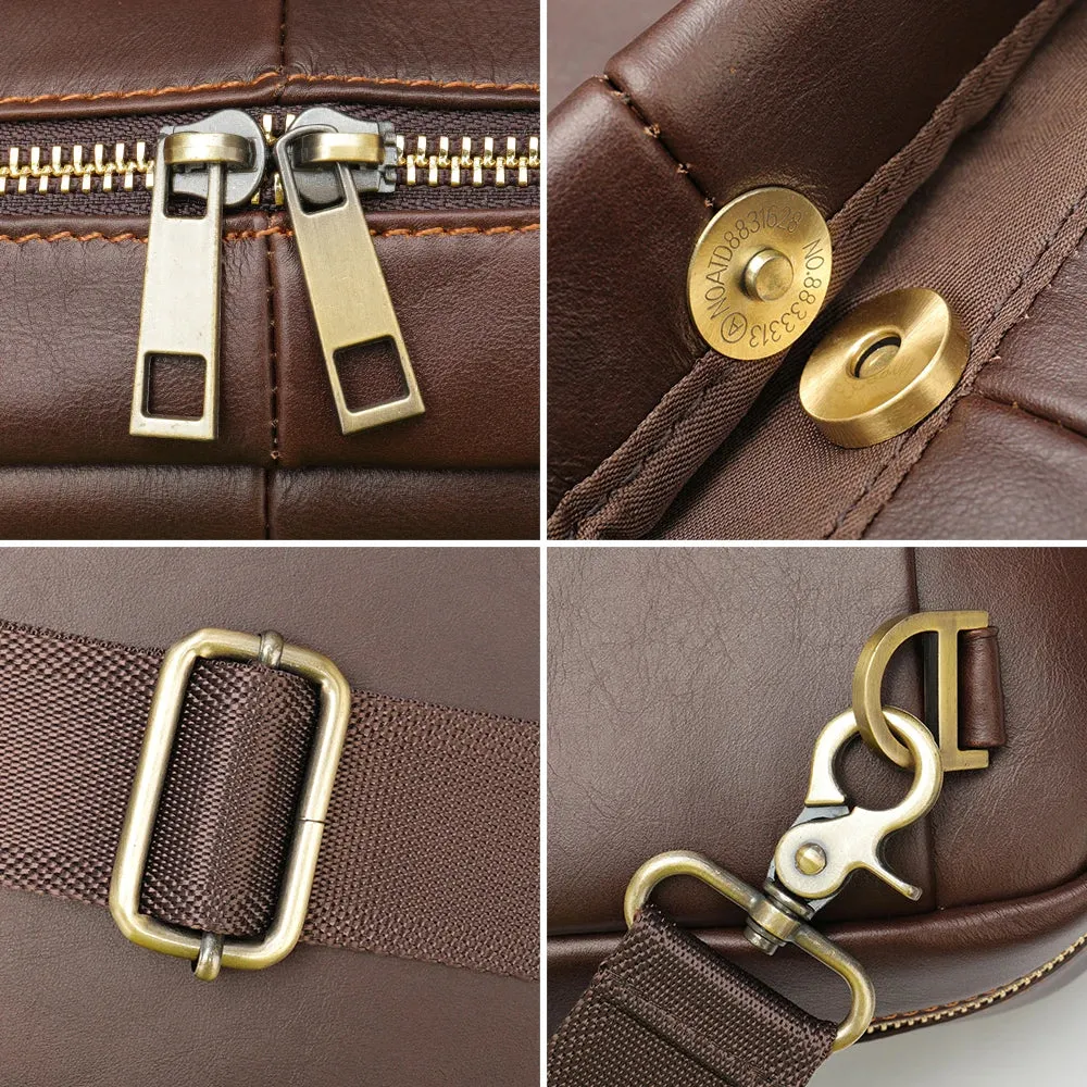 WESTAL 15 inch Laptop Bag for Men's Briefcases Genuine Leather Men's Executive Briefcase Portafolio Business Men Computer Bags