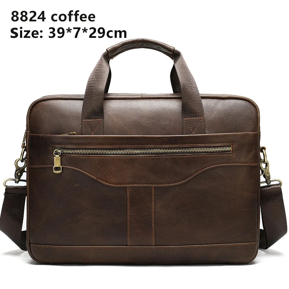 WESTAL 15 inch Laptop Bag for Men's Briefcases Genuine Leather Men's Executive Briefcase Portafolio Business Men Computer Bags